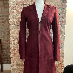 Alice + Olivia - Suede Long Tailored Coat - Size XS